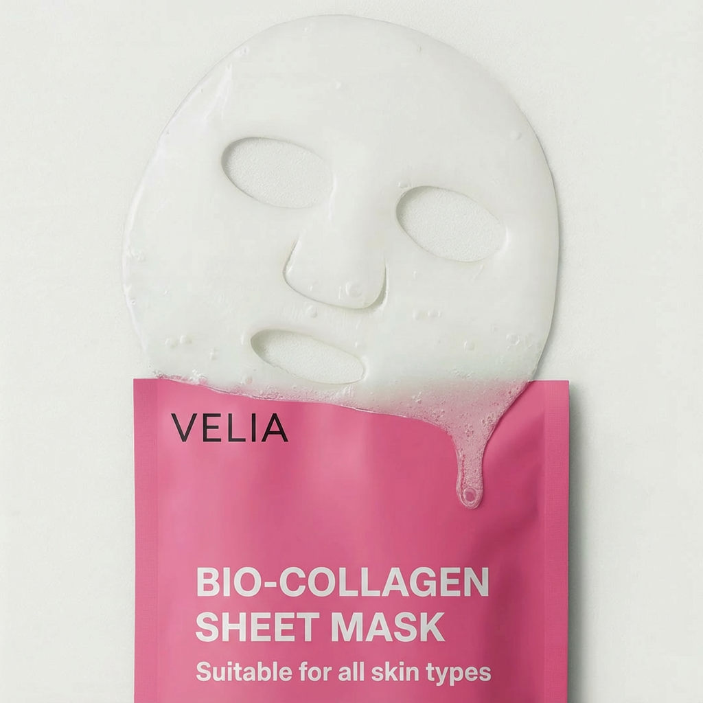 VELIA Bio-Kollagen Maske – Intensive Feuchtigkeit & Reduzierung feiner Linien
